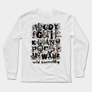 Funny wild swimming alphabet Long Sleeve T-Shirt